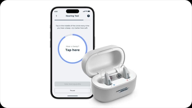Lexie hearing test on a phone
